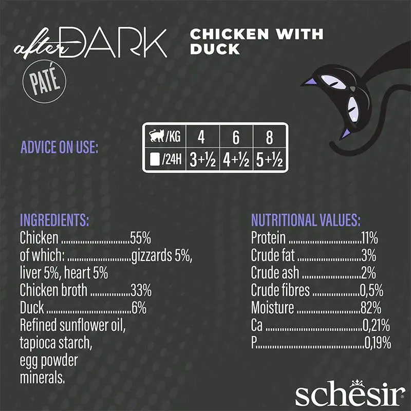 Schesir After Dark Patè For Cat - Chicken With Duck 80g (Min Order- 12 Cans) (2).webp