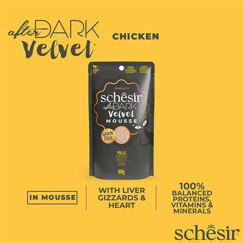 Schesir After Dark Velvet Mousse For Cat - Chicken 80g (Min Order- 12 Pouch) (4).webp