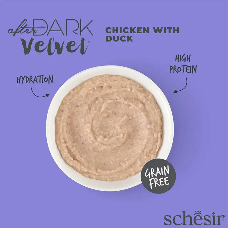 Schesir After Dark Velvet Mousse For Cat - Chicken With Duck 80g (Min Order- 12 Pouch) (4).webp