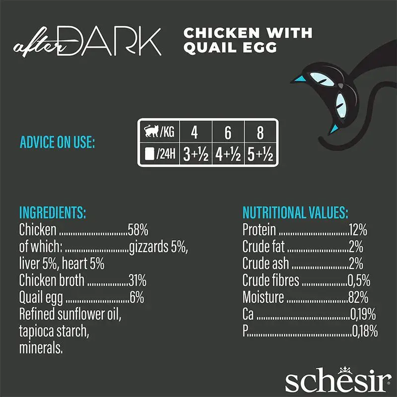 Schesir After Dark Wholefood In Broth For Cat - Chicken With Quail Egg 80g (Min Order- 12 Cans) (1).webp