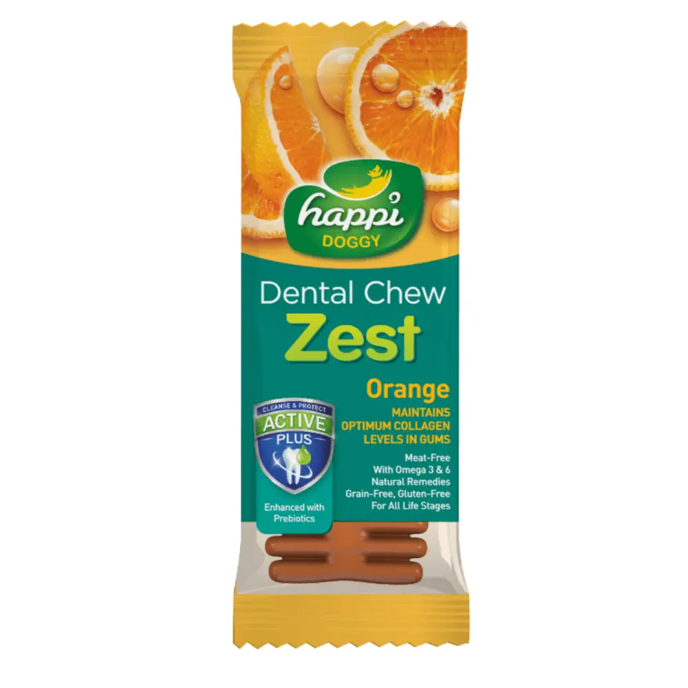 Happi Doggy Dental Chew Zest-Orange-4'' (Display Box-50pcs) (2).webp