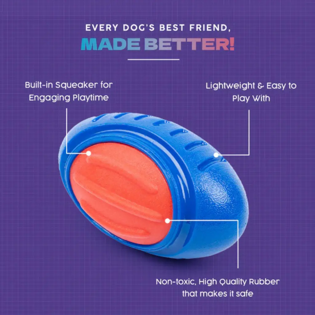 Pado Oval Blue And Red Tougher Toy (13.2x7.7x7.6cm) (1).webp
