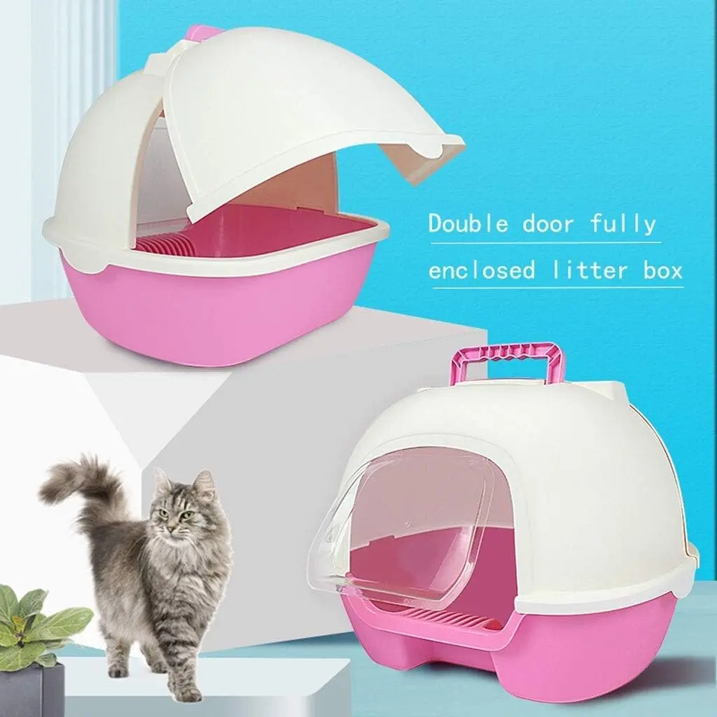 Pado Enclosed Cat Litter Box 50_41_39cm-Blue (5).webp