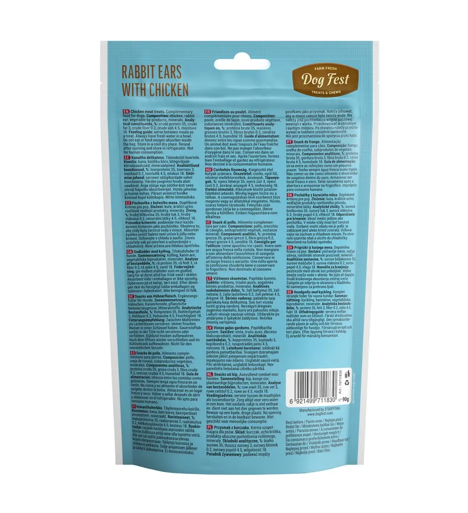 Dog Fest Rabbit Ears With Chicken For Puppies - 90g (3.17oz)[Weight - 90g] (1).webp