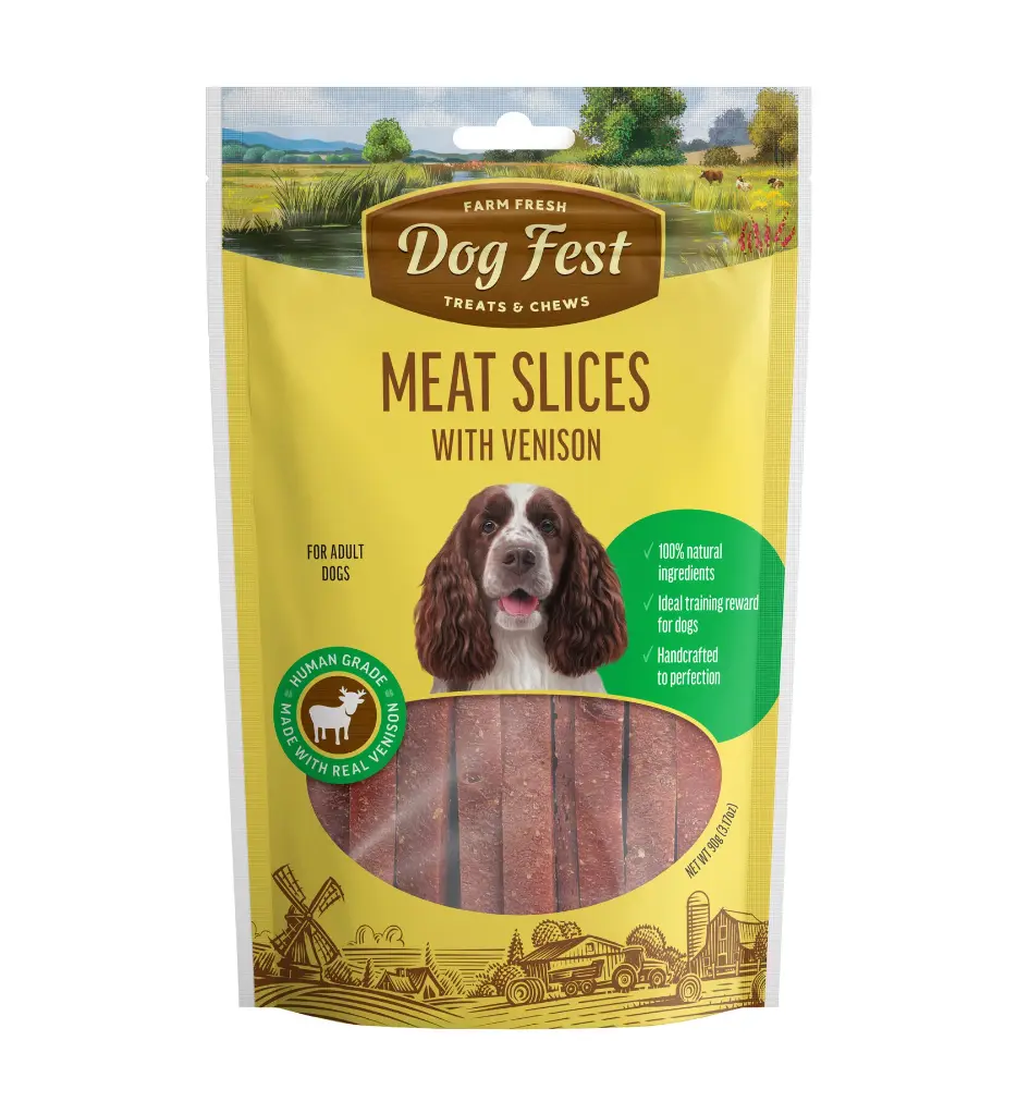 [79208948] Dog Fest Slices With Venison For Adult Dogs [Weight - 90g].webp