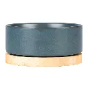Duvo+ Feeding Bowl Stone Timber 450ml - 12,5x12,5x6cm Blue (3).webp