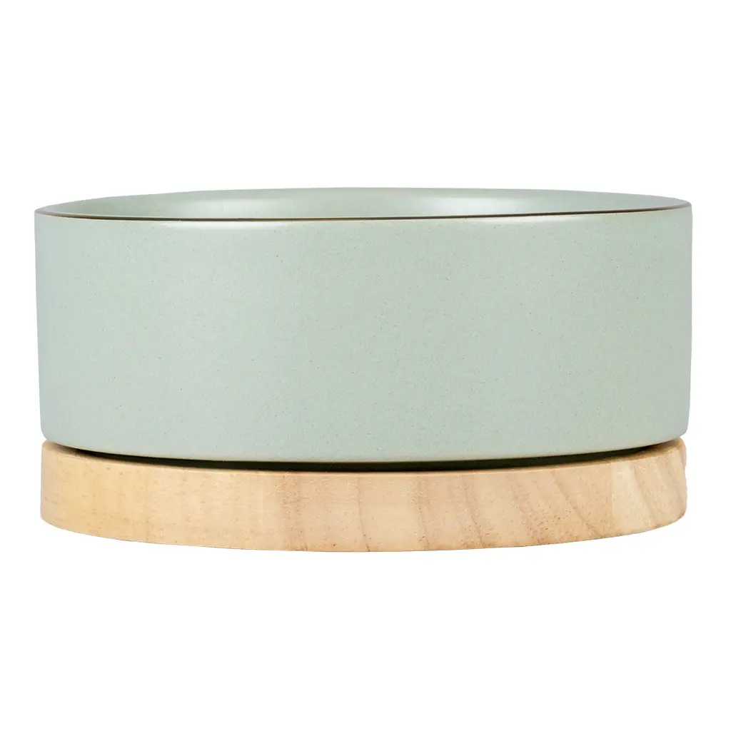Duvo+ Feeding Bowl Stone Timber 450ml - 12,5x12,5x6cm Green (3).webp