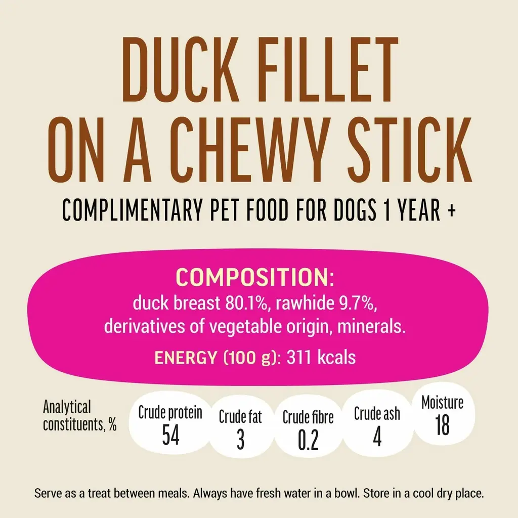 Dog Fest Duck Fillet On Chewy Stick For Adult Dogs - 90g (3.17oz)[Weight - 90g] (1).webp