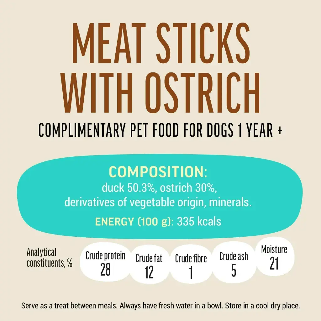 Dog Fest Meat Sticks With Ostrich For Adult Dogs[Weight - 45g] (1).webp