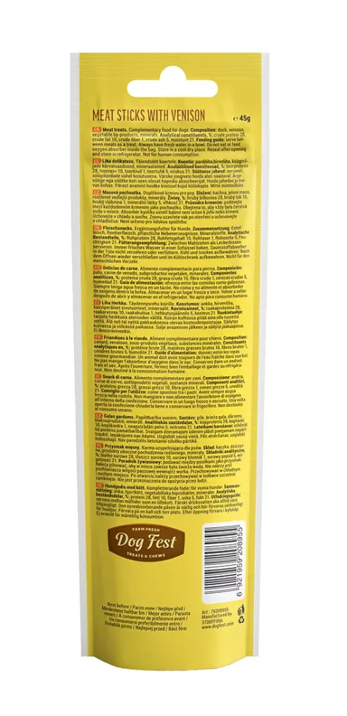 Dog Fest Meat Sticks With Vension For Adult Dogs[Weight - 45g] (1).webp