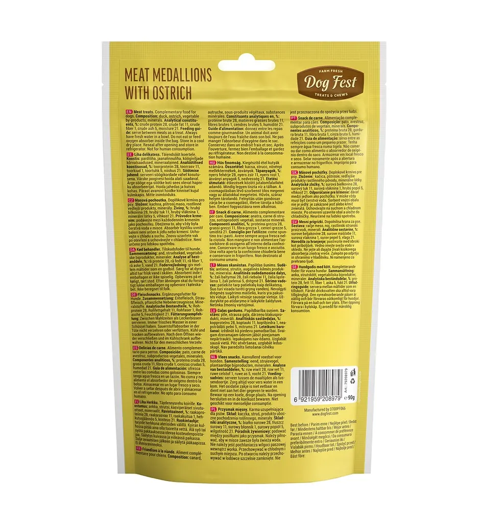 Dog Fest Medallions With Ostrich For Adult Dogs[Weight - 90g] (6).webp