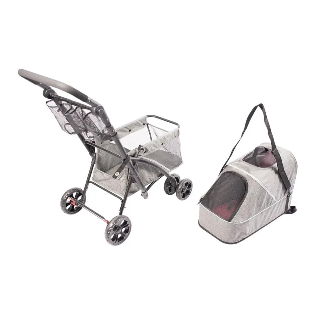 Duvo+ Pet Buggy Deluxe 79x46x99cm - Max. 15kg Grey (1).webp
