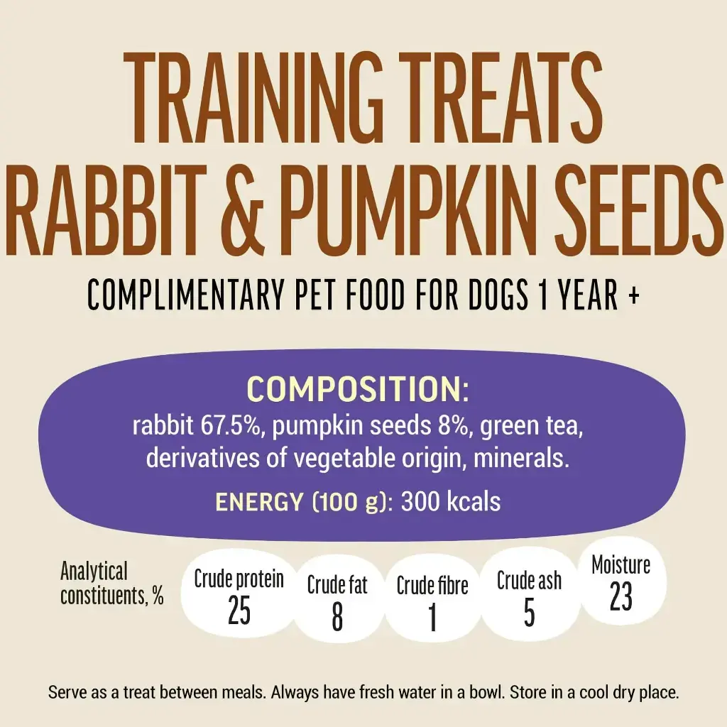 Dog Fest Training Treats Rabbit & Pumpkin Seeds 90g[Weight - 90g] (1).webp