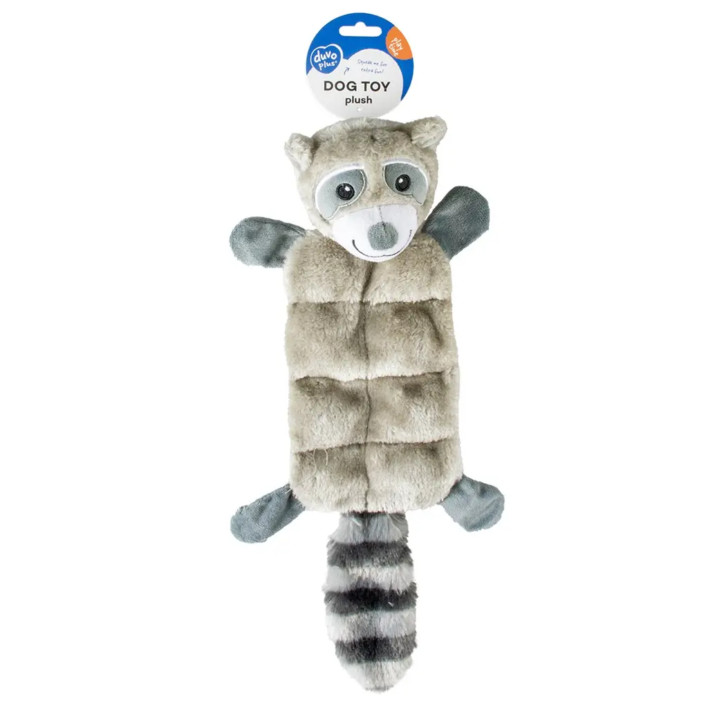 Duvo+ Plush Racoon squeaky Dog Toy 45x21x10cm grey (3).webp