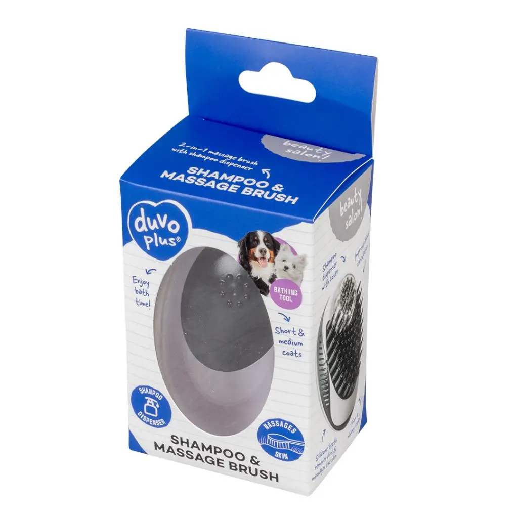 Duvo+ Shampoo And Massage Brush Black-11.5x7.5x6cm.webp
