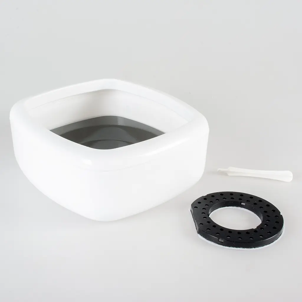 Duvo+ Splash-proof Drinking Bowl Square 1500ml - 21x20x8,5cm White-Grey (1).webp