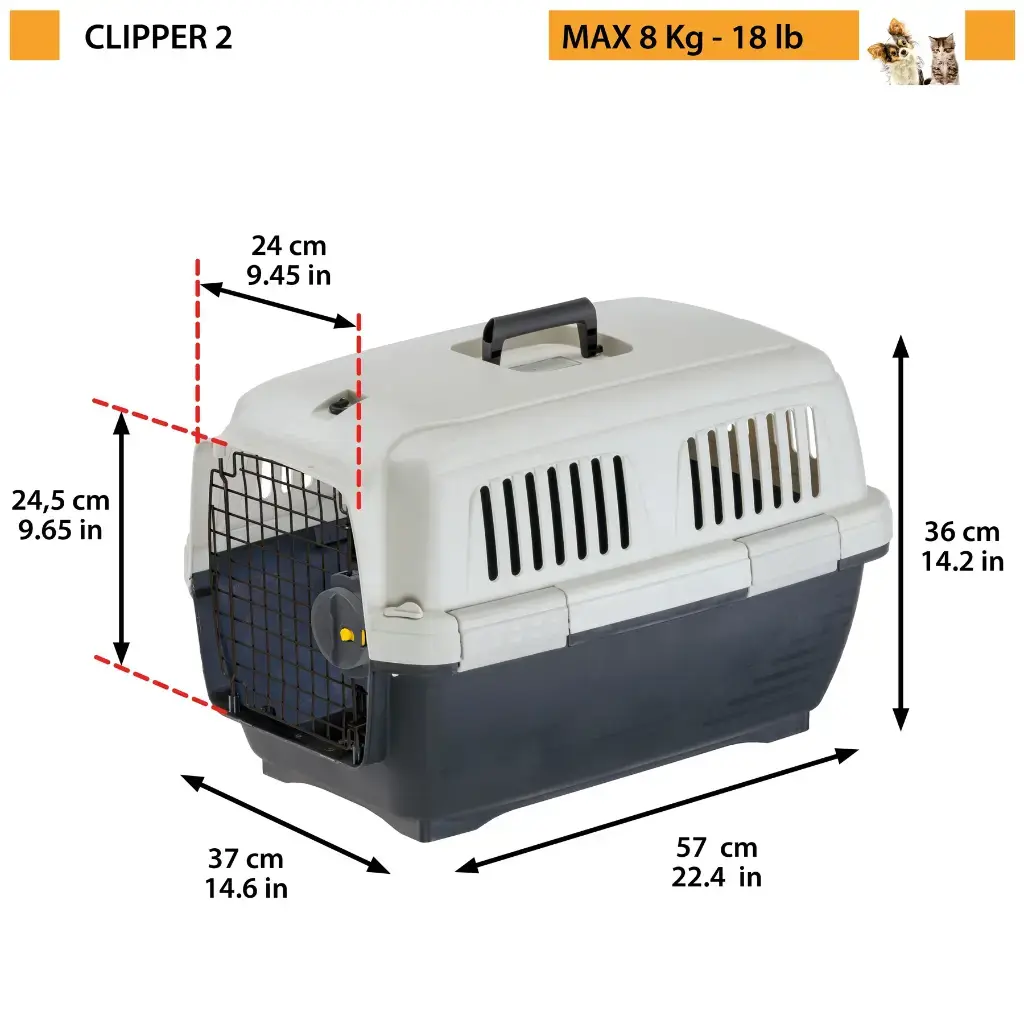 Ferplast Clipper 2 Cat And Small Dog Carrier_57 x 37 x H 36 cm (IATA Approved) (8).webp