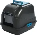[IM84096R] IMAC Easy Cat Hooded Litter Box – Enclosed Toilet, Made from Eco-Friendly Second Life Plastic, Sustainable Cat Care (Black) (Size_ 50 x 40 x 40cm).webp