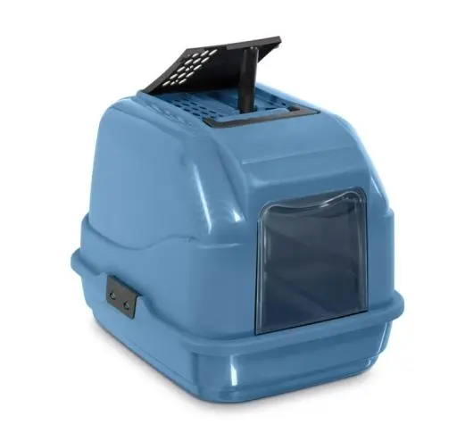 [IM84094R] IMAC Easy Cat Hooded Litter Box – Enclosed Toilet, Made from Eco-Friendly Second Life Plastic, Sustainable Cat Care (Blue) (Size_ 50 x 40 x 40cm).webp