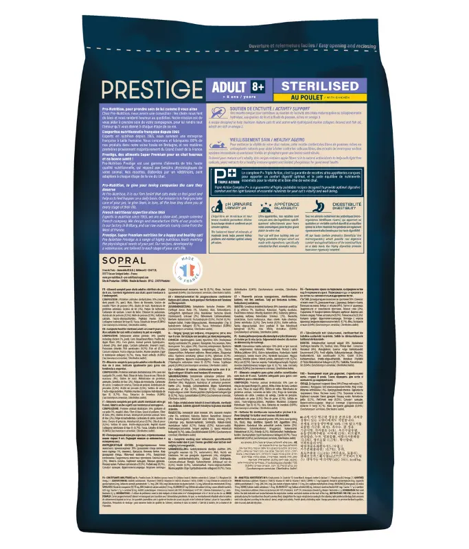 Pro nutrition Prestige Cat Adult 8+ Sterilised Chicken 2Kg.webp