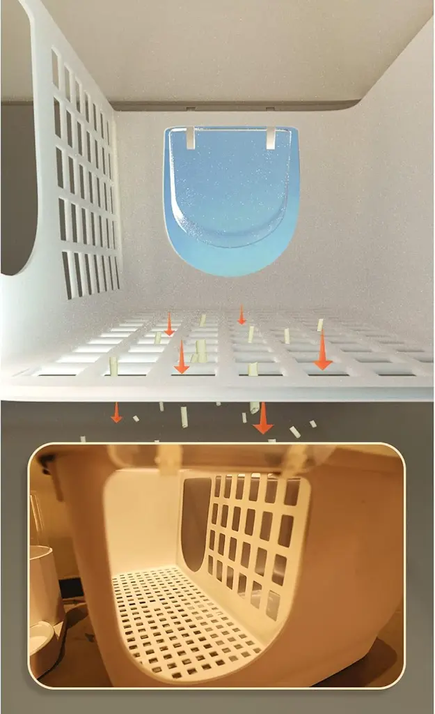 Pado Igloo Cat Litter Box 57.5_44_44cm-Blue (2).webp