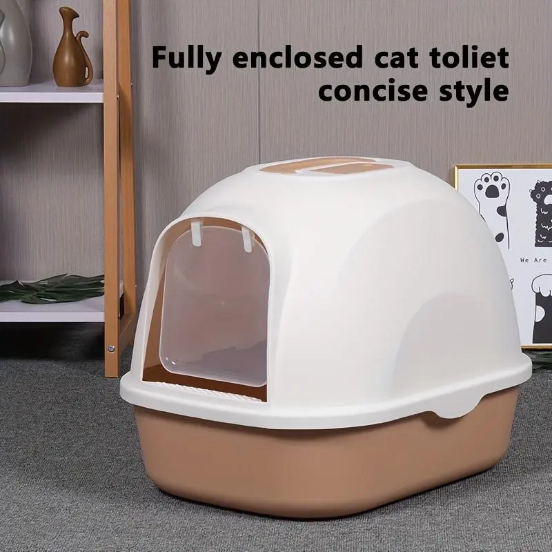 Pado Hoodie Cat Litter Box   53_41_41cm-Brown.webp