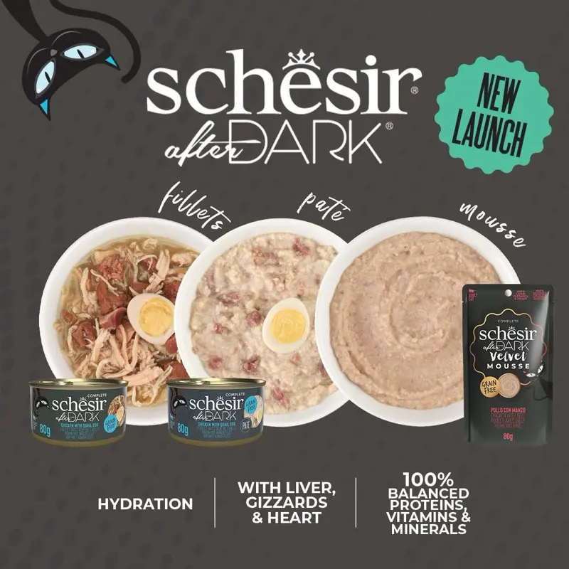 Schesir After Dark Pouch Velvet Mousse Chicken with Quail Egg 80g.webp