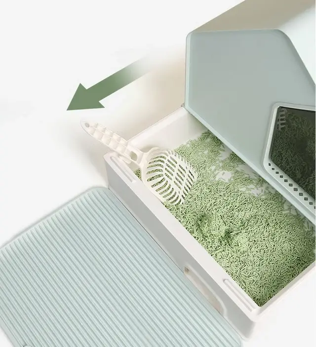 Pado House Cat Litter Box  46_46_44cm- Grey (4).webp