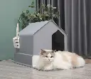 Pado House Cat Litter Box  46_46_44cm- Grey (5).webp