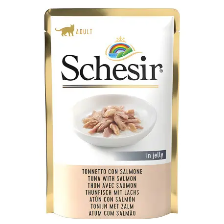 [C01070113] Schesir Pouch Jelly Tuna With Salmon Rich & Natural Wet Cat Food Pouch 85g.webp