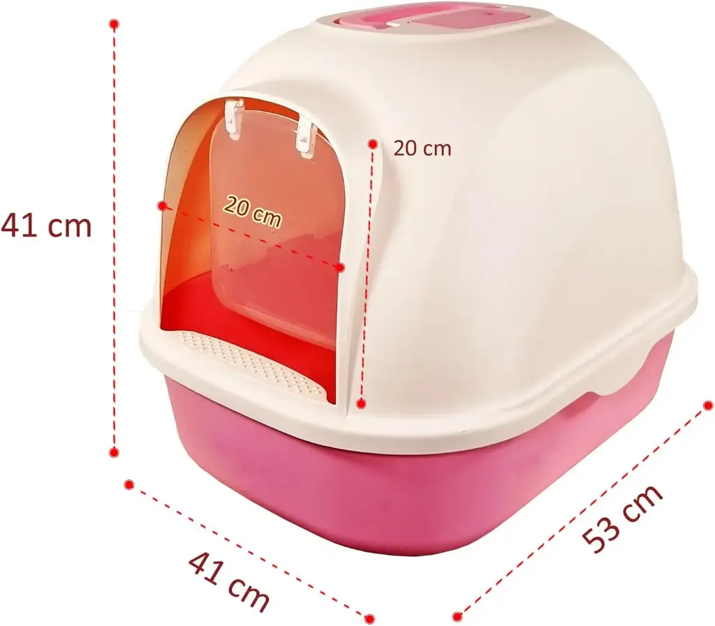 Pado Hoodie Cat Litter Box 53_41_41cm-Red.webp