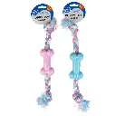 Duvo+ Dogtoy Puppy TPR Bone With Cotton Rope 35cm.webp
