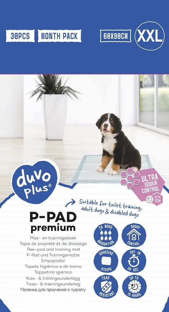 Duvo+ Pet Pad Premium Month Pack XXL-60x90cm-Odour Control-30pcs (1).webp