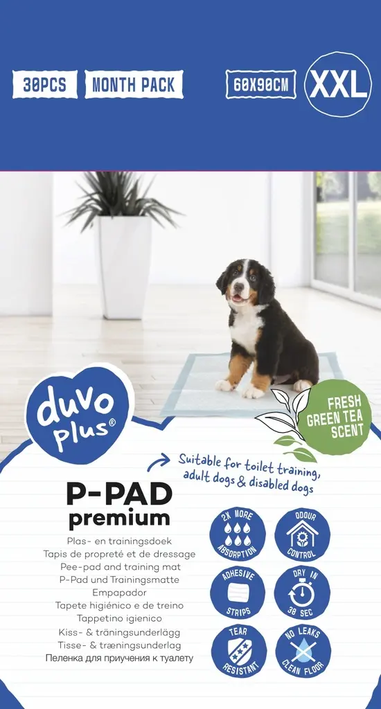 Duvo+ Pet Pad Premium Month Pack XXL-60x90cm-Green Tea Scent-30pcs (1).webp