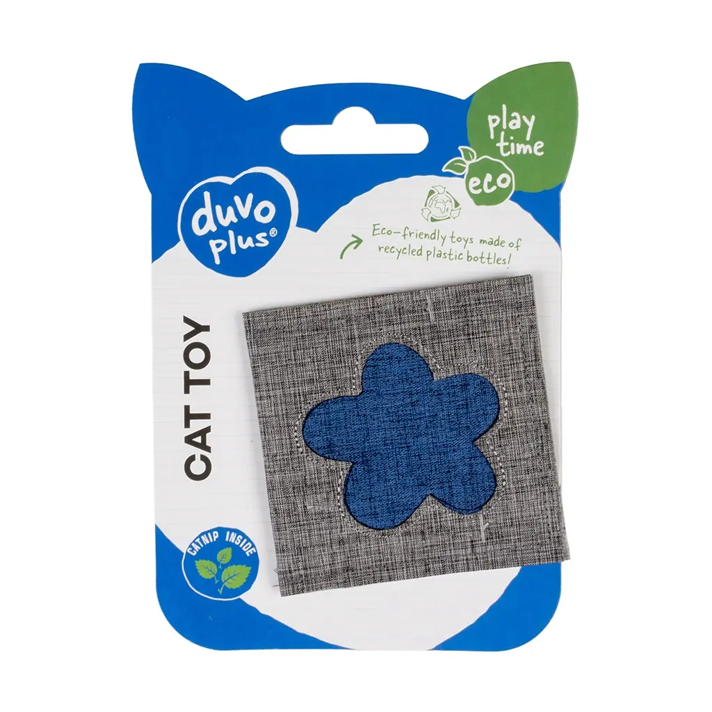 Duvo+ ECO Navy Square & Catnip 8x8x1cm Blue-Grey.webp