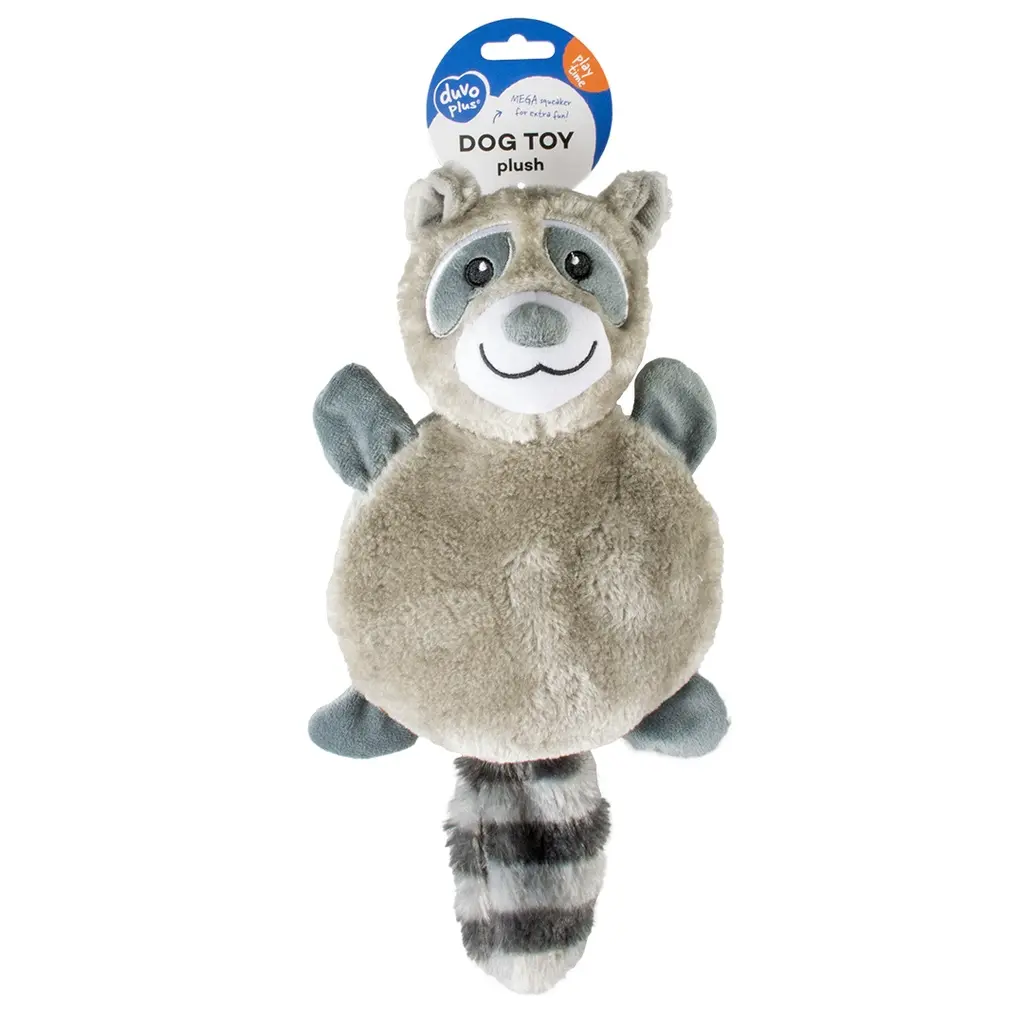 Duvo+ Plush Racoon Mega Squeaky Dog Toy 38x21x10cm Grey (3).webp