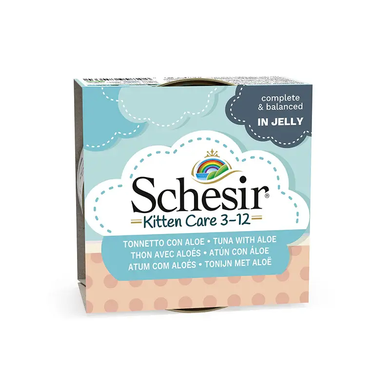 Schesir Kitten Care- Can In Jelly 3-12 Tuna with Aloe Wet Food 85g (Min Order - 14pcs).webp