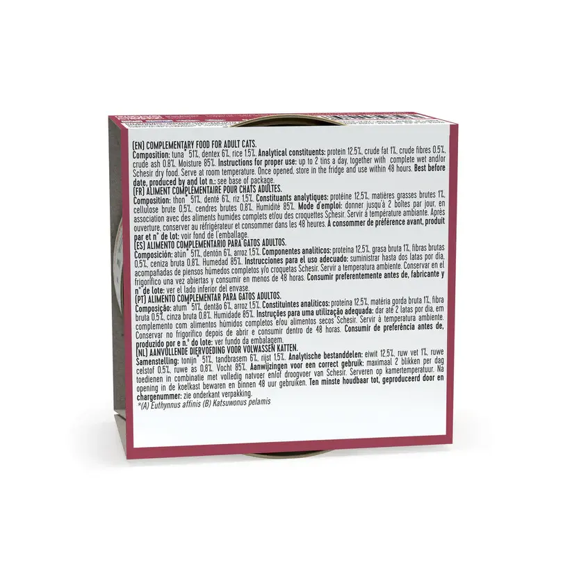 Schesir Cat Wet Food-Tuna With Dentex (Min Order 85g - 14pcs)[Weight - 85g].webp