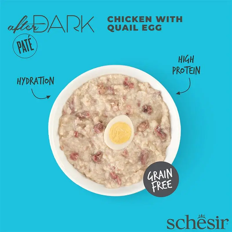 Schesir After Dark Patè For Cat - Chicken With Quail Egg 80g (Min Order- 12 Cans) (3).webp