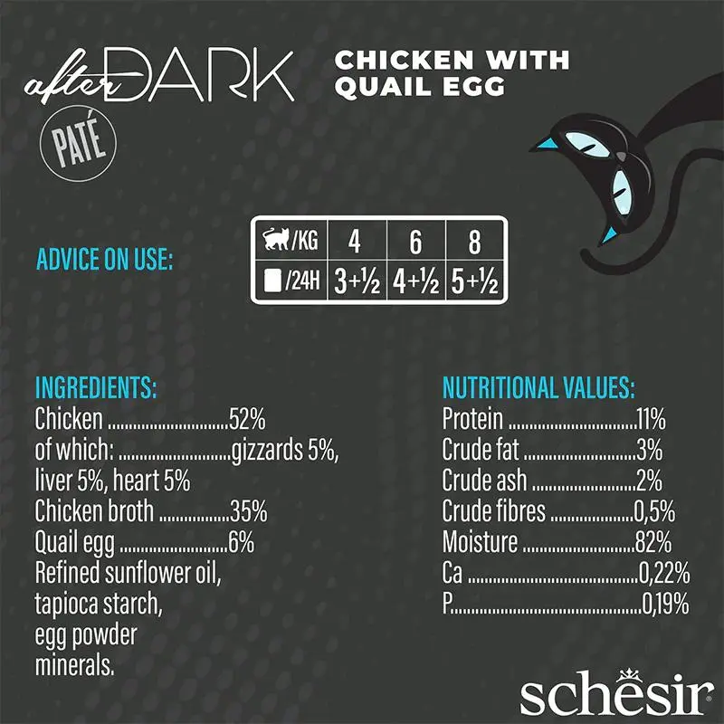 Schesir After Dark Patè For Cat - Chicken With Quail Egg 80g (Min Order- 12 Cans) (2).webp