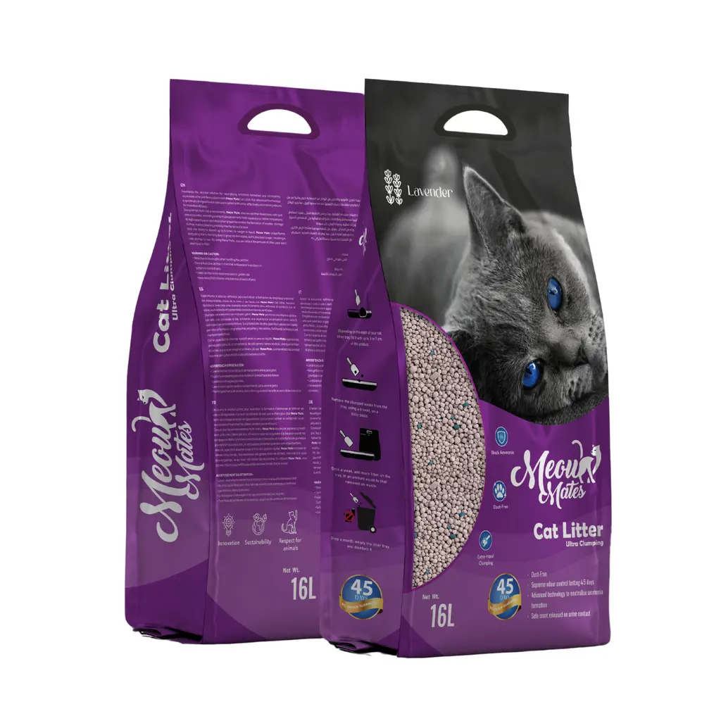 Meow Mates Bentonite Cat Litter - Lavender Scent 16L-10kg (1).webp