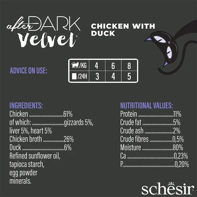 Schesir After Dark Velvet Mousse For Cat - Chicken With Duck 80g (Min Order- 12 Pouch) (1).webp