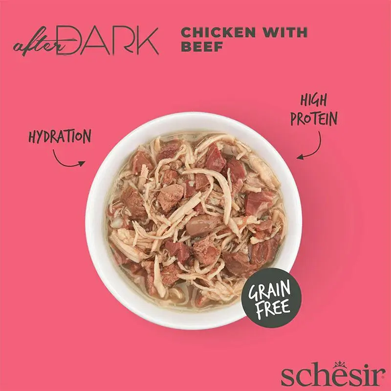 Schesir After Dark Wholefood In Broth For Cat - Chicken With Beef 80g (Min Order- 12 Cans) (3).webp