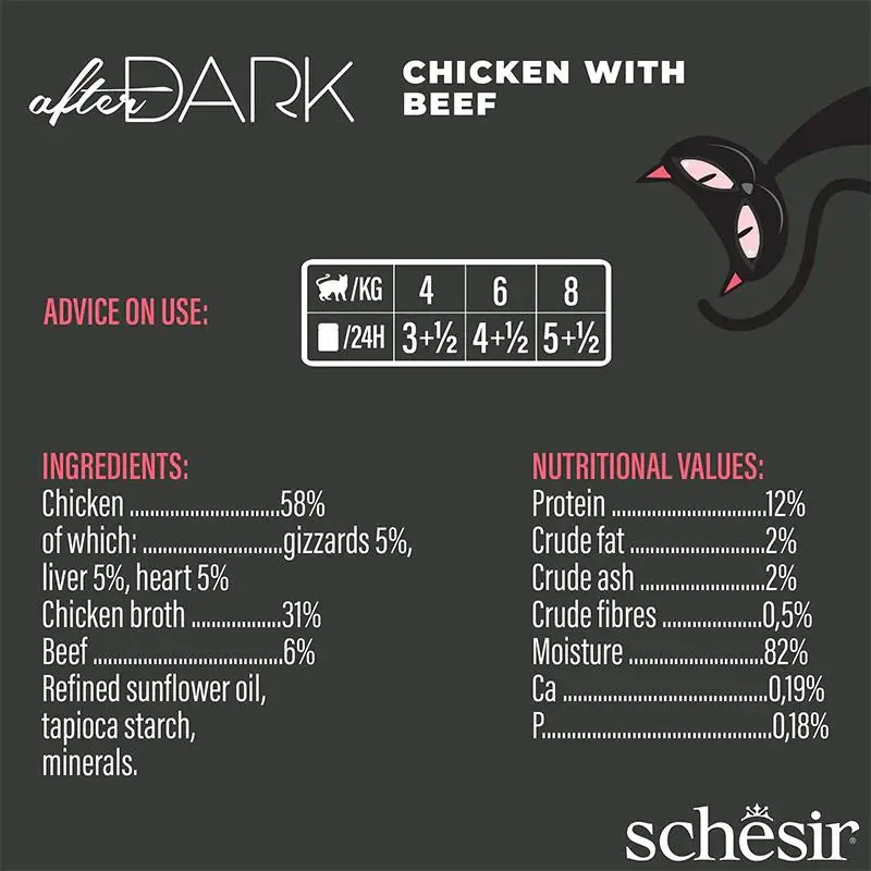 Schesir After Dark Wholefood In Broth For Cat - Chicken With Beef 80g (Min Order- 12 Cans) (2).webp