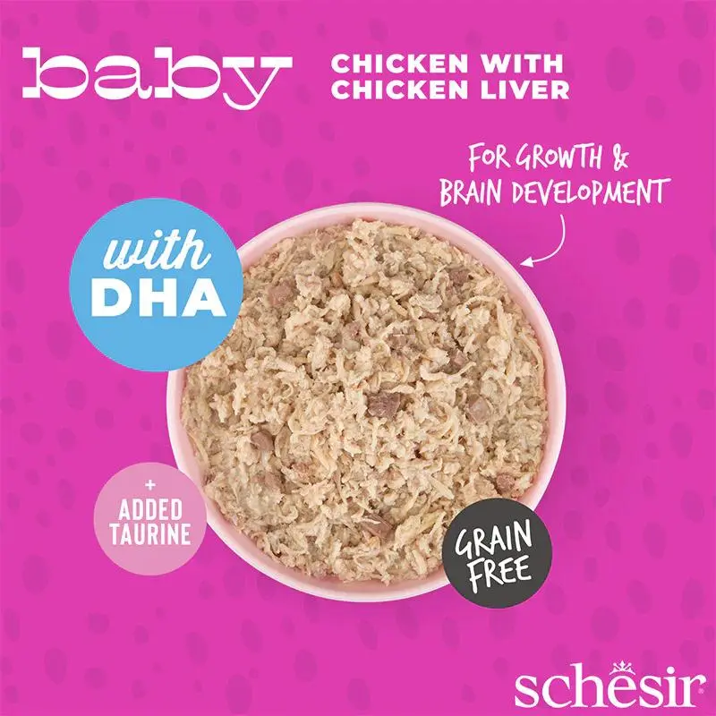 Schesir Baby Kitten Wholefood - Chicken With Chicken Liver 70g (Min Order- 12 Cans) (3).webp