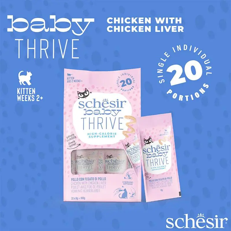 Schesir Baby Thrive Mousse Kitten - Chicken 160g (20x8g) (3).webp