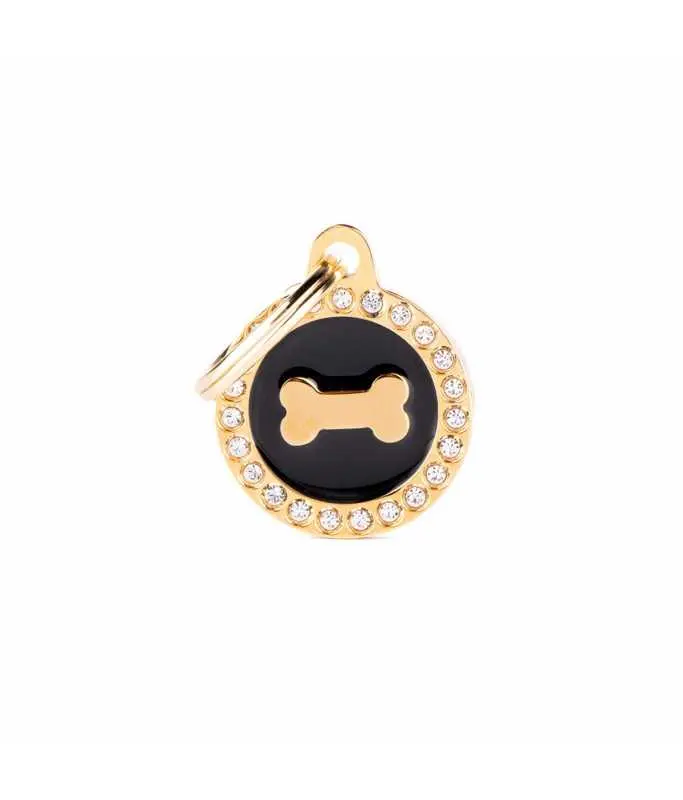 [BH30GM01G] MY FAMILY CERCHIO PICCOLO NERO OSSO GLAM GOLD.webp