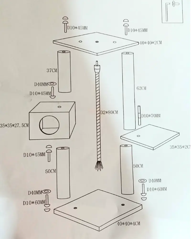 Catry Cat Scratching Post 40x40x120h cm.webp