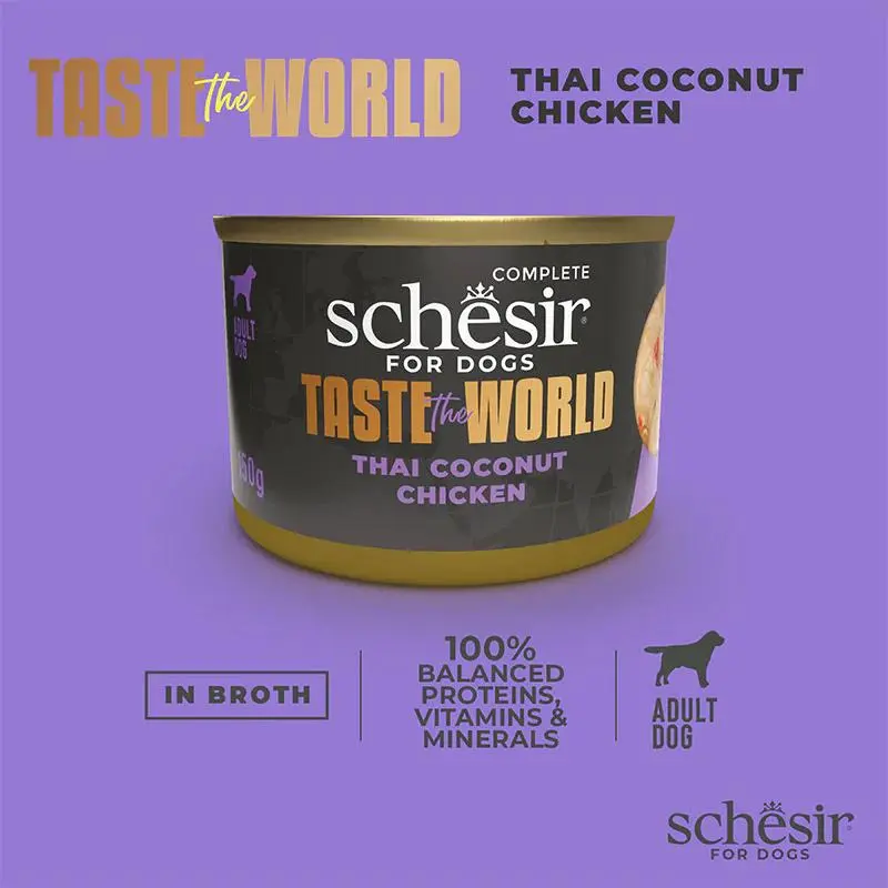 Schesir Taste The World Dog Wholefood - Thai Coconut Chicken 150g (Min Order- 8 Cans) (4).webp