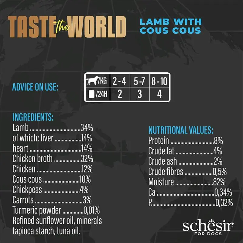 Schesir Taste The World Dog Wholefood - Lamb With Cous Cous 150g (Min Order- 8 Cans) (2).webp